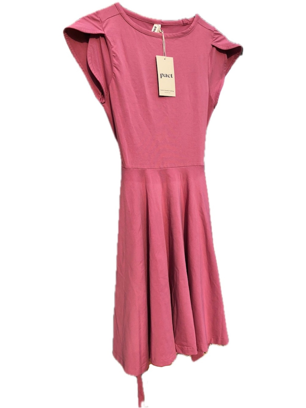 NWF Pact Fit & Flare Petal Sleeve Dress - Rosebud Pink Size S
